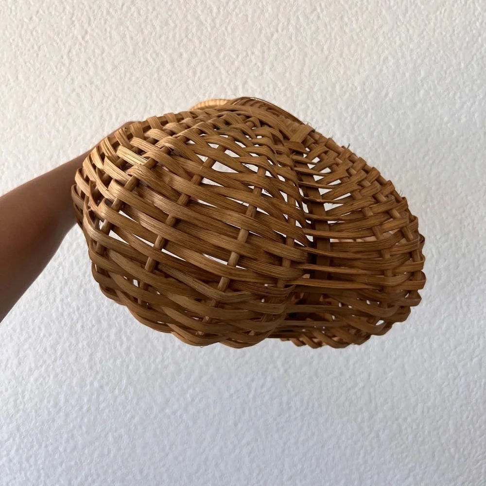 Vintage Wicker Buttocks Basket‎ 10” Handwoven Gathering Rustic Farmhouse Decor